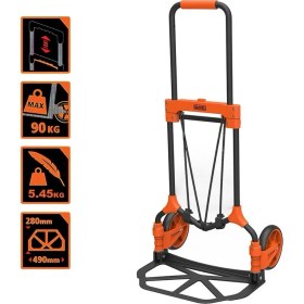 Resim Black & Decker Katlanır El Arabası 90 kg Taşıma Kapasitesi ile Hafif ve Dayanıklı Tasarım BH202 