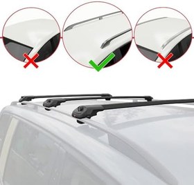 Resim Omad Kia Sorento X-LINE (MQ4) 2021 ve Sonrası ile uyumlu ACE-1 Ara Atkı Tavan Barı SİYAH 3 ADET BAR 