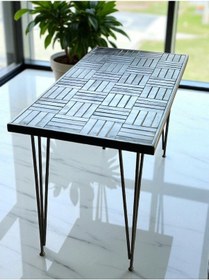 Resim Ahşap Siyah Renk Balkon Bahçe Masası Çay Kahve Mutfak Yemek Masas 