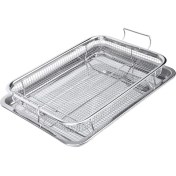 Resim Cecilee3 Fırın Için Paslanmaz Çelik Hava Fritöz Sepeti, Sebzelik Tepsisi ve Fırın Sepeti, Fit Kızartma/pastırma/tavuk (Gümüş) (Yurt Dışından) 