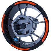 Resim Floresan Turuncu Double Stripe Jant Şeridi Sticker Çınar Extreme 
