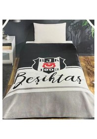 Resim Taç Lisanslı Beşiktaş Klasik Tek Kişilik Battaniye 