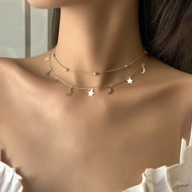 Resim 2 adet Yıldız Ay Charm Kolye 