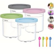 Resim 4/8'li Paket Creami Kapları 16oz Ninja Dondurma Makinesi NC301, NC300, NC299AMZ ve CN305A & CN301CO Serileri ile Uyumlu, BPA İçermeyen, Hava Geçirmez ve Yaprak Geçirmez 