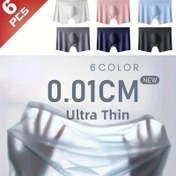 Resim 6 Paket Erkek Yarı Şeffaf Kutu Şort - Nefes Alabilir, Esnek, Düz Renkler (Pembe, Deniz, Siyah, Beyaz, Mavi) - Rahat ve İnce Uygun Günlük Giyim, Nefes Alabilir İç Çamaşırı | Şık Görünüm | Ultra-İnce Malzeme 