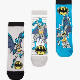 Resim Erkek Çocuk 3'lü Batman Baskılı Çorap Seti Lisanslı 
