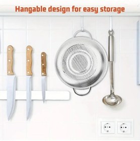 Resim Paslanmaz Çelik Kulplu Çok Amaçlı Makarna Un Meyve Sebze 2'li Süzgeç 25 22 Cm Çok Renkli 