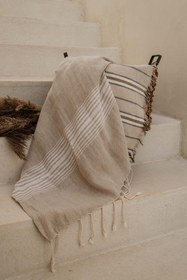 Resim Keten Peştemal Beyaz, Taşıma Çantalı 