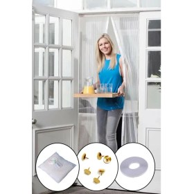 Resim Zenvia Mıknatıslı Manyetik Kapı Sinekliği Sineklik Tülü Perde (60CM x 210CM 2 Adet Tül) ZNV-EVVN326 