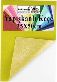 Resim Yapışkanlı Keçe 35x50 Cm 1 Adet 2.0 Mm Kendinden Yapışkanlı Renkli Hobi Keçesi Elişi Keçe Kumaşı Anasınıfı Kreş Etkinlik Sarı 