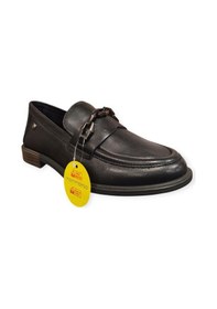 Resim Mammamia D25ka-3800 Kısa Topuk Kadın Loafer Deri Ayakkabı Siyah 