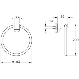 Resim Vitra Base 700 A4407236 Halka Havluluk Mat Siyah 