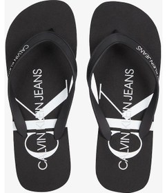 Resim Calvin Klein Beach Monogram Erkek Parmak Arası Terlik Siyah Siyah 