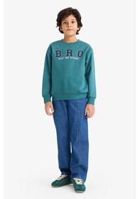Resim Defacto Erkek Çocuk 2li Takım Baskılı Sweatshirt Jean Pantolon G4680a825wngn756 Yeşil-gn756 