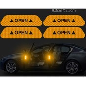 Resim Sarı 4 Adet/takım Araba Açık Yansıtıcı Bant Uyarı Işaretleri Gece Sürüş Güvenlik Aydınlatma Aydınlık Bant 