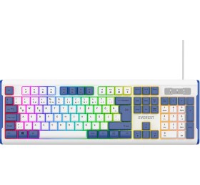 Resim Everest Kb-74 Beyaz/mavi Usb Rainbow Aydınlatmalı Q Membrane 