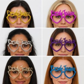 Resim MCM Group Kalpli Bride Team Gözlük Seti 6 Renk - Kına Düğün Partileri Için - Lisinya 