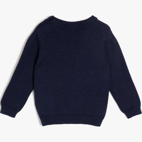 Resim Erkek Bebek Yazılı Baskılı Triko Kazak 