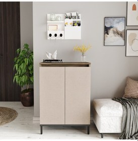 Resim Robin Home Gloria Çok Amaçlı Dolap Ayakkabılık Metal Ayaklı Bej 