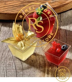 Resim ramel store rs 20 Adet Prizma Mika &Magnolia 200 CC Plastik Sunum Kabı Kübik Kase,puding,meze,tatlı kasesi,magnolya 