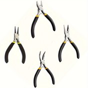 Resim 1pc/3pcs/4pcs Siyah & Sarı Tutamak Mücevher Pense Seti, Yuvarlak Burun, Eğri Burun, İğne Burnu, Tel Kesici, Boncuk, Mücevher Yapımı, Tel Sarmalama, DIY El Sanatları, Ev Temel Gereçleri için Çiftlikli Araçlar 
