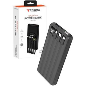 Resim TRM-1014 Siyah 10.000 mAh Wireless Dijital Göstergeli Hızlı Şarjlı Powerbank 