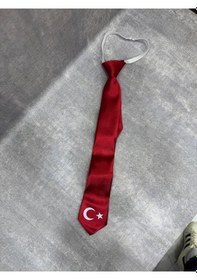 Resim Herşey Nota Türk Bayraklı Kravat Açık Gri 