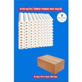 Resim 10'cm Yüksek Kaliteli Sünger Parmak Rulo Yedek Başlığı Boya Rulosu (100 Adet) 