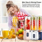Resim Topnotch Blue Yükseltilmiş 13.53 Ounce Kablosuz Şarjlı Portabl Blender Seti 6 Bardak 