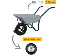 Resim Kanat Troyka Galvanizli Şişme 350-7 Ebat Teker Demonte El Arabası 0.60 mm Sac 