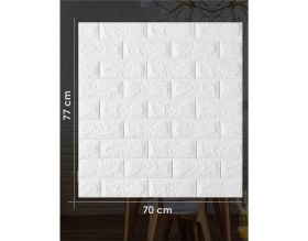 Resim Kendinden Yapışkanlı 70X77 cm Sünger Beyaz Duvar Kağıdı Paneli 