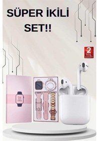 Resim 3 Kordonlu Dokunmatik Ekran Akıllı Saat Ve 2.nesil Kablosuz Bluetooth Kulaklık Anc/enc 