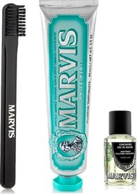 Resim Marvis Anise Mint Diş Macunu 85 ML + Konsantre Ağız Gargarası 30 ML + Orta Sert Diş Fırçası 