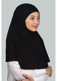 Resim Altobeh İkili Set Pratik Eşarp Hazır Türban ve Hijab Tesettür Bonesi (XL) - Siyah 