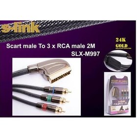 Resim S-link SLX-997 Scart To 3rca 2mt Gold Kablo 