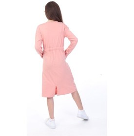 Resim Toontoy Kız Çocuk Neon Baskılı Elbise Koyu Pudra 