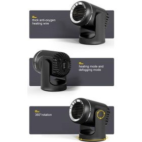 Resim Pazly 12v 130w Araba Isıtıcı - Cam Kurutucu Ve Buz Çözücü, Taşınabilir, Siyah/beyaz - Araba İçi Isıtma, Kış Ve Yolculuklar İçin Uygun 