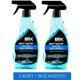 Resim Betax Buz Çözücü Defroster Sprey 500 ml 2 Adet Buz Kazıyıcı Hediyeli 
