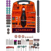 Resim Stanrayf Alman 340 Parça 3500 W Devir Ayarlı Şeffaf Taşıma Çantalı Hobi Kalıpçı Taşlama Gravür Makinesi Seti 