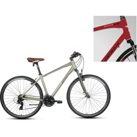 Resim Carraro Sportıve 220 Erkek Şehir Bisikleti 406H V 28 Jant 21 Vites Mat Krom Kırmızı Siyah Beyaz 