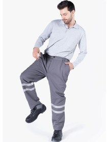 Resim Reflektörlü Kapitoneli İş Pantolonu Asma Aparatlı Gri 