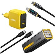 Resim Aohi Magcube 67w 2 Portlu Şarj Adaptörü, 27.600 Mah 240w Pd3.1 Powerbank, 140w Led Ekranlı Naylon Ör 