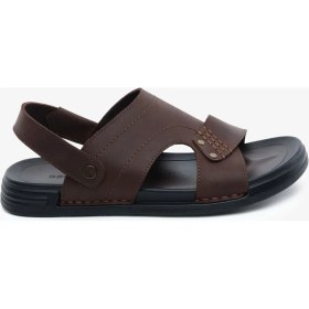 Resim Greyder Erkek Kahverengi Hakiki Deri Sandalet 6Y1CS64683 
