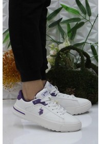 Resim U.s. Polo Assn. Mango Wmn Kırık Beyaz Mor Sneaker Kadın Ayakkabı 001 