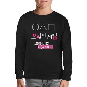 Resim Lordd T-Shirt Squid Game - Üçgen Siyah Çocuk Sweatshirt 