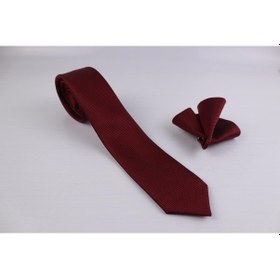 Resim Demfashion Özel Desenli Kravat Mendil Seti - Bordo (533063020) Bordo 