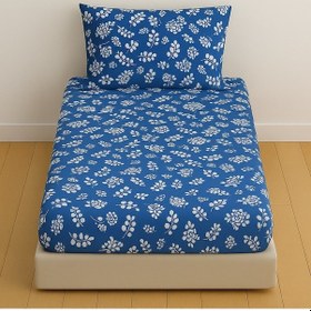 Resim Tek Kişilik Desenli Lastikli Çarşaf Seti 100x200 Cm + 1 Yastık Kılıfı 50x70 Lacivert 