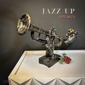 Resim Trombon Çalan Heykel El Yapımı Müzisyen Figürü & Ev Dekorasyon Aksesuarı – Mükemel orijinal tasarım 