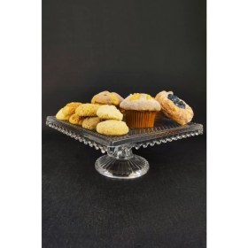 Resim Digithome Cam Kek ve Pasta Sunum Standı Kare 25 cm – SN.KRR.001 