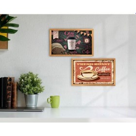 Resim Bk Home Coffee Tasarımlı Dekoratif 2'Li Retro Ahşap Tablo-12 (551047890) 